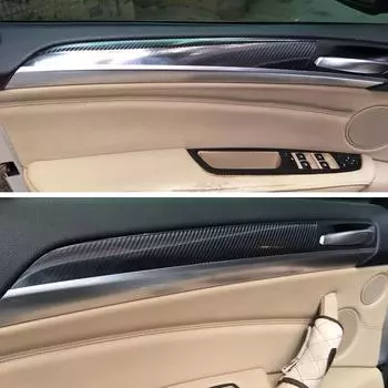 Высококачественные наклейки-наклейки 1 комплект, украшают 3D-аксессуары из углеродного волокна с глянцевым узором для BMW X5 E70 2007-2013 CHINA