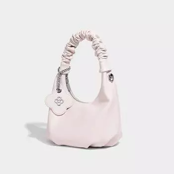 Высококачественные нишевые сумки, женская модная сумка через плечо на одно плечо, летняя женская сумка-пельмень с ручной складкой чёрный