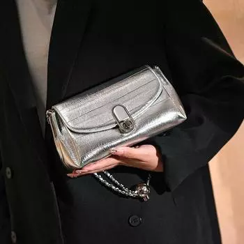 Высококачественные нишевые сумки Женская сумка через плечо Сумка через плечо Все Маленькая квадратная сумка Повседневная сумка-подушка серебряный