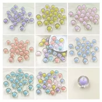 Высококачественные основные бусины внутри и снаружи 10 шт. DIY браслет ожерелье конфетного цвета аксессуары модный прозрачный акриловый бисерный материал озеро синий