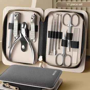 Высококачественные плоскогубцы из нержавеющей стали с орлиным носом, маникюрный инструмент, полный набор триммеров для ногтей и ног, набор кусачек для ногтей серый