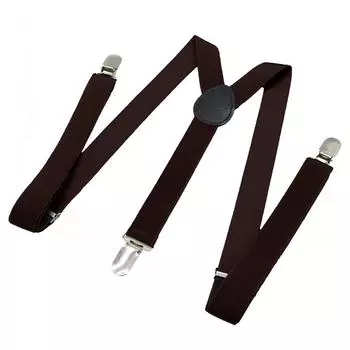 Высококачественные подтяжки унисекс, очень широкие, с зажимами 4P, однотонные брюки, зажим для брюк коричневый
