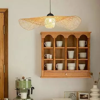 Высококачественные подвесные светильники из бамбука и ротанга, украшения для дома, светильники из ротанговой корзины, подходящие в качестве подарков на праздники NO Bulb