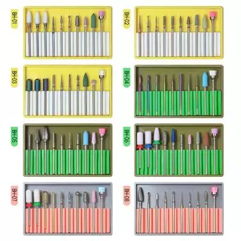 Высококачественные полировальные инструменты для ногтей, набор из легированной вольфрамовой стали и керамики, полировальные головки для ногтей, полировальные инструменты