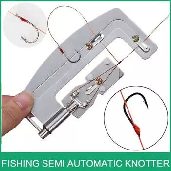 Высококачественные полуавтоматические рыболовные крючки, машина для намотки лески, портативный рыболовный крючок из нержавеющей стали, машинка для завязывания лески, инструмент для рыбалки Stonego серебряный