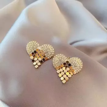 Высококачественные полые серьги в форме сердца золотой