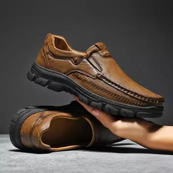 Высококачественные повседневные туфли-лодочки из кожи для мужчин с низким вырезом, изготовленные вручную, удобные, осенне-зимние, для прогулок, формальные туфли 2024 года, черного и коричневого цвета 38