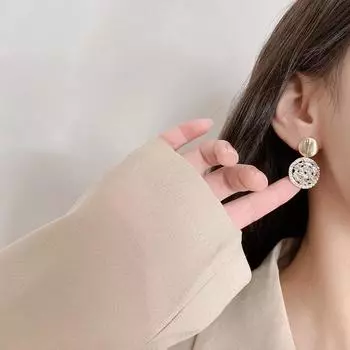 Высококачественные простые ретро-ювелирные изделия с бриллиантами, полые женские блестящие серьги, аксессуары для девочек, подарок 1PA