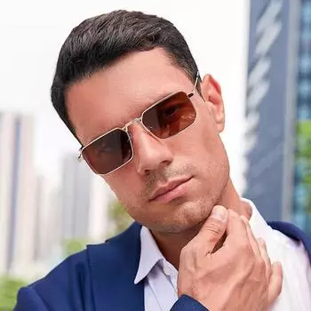 Высококачественные прямоугольные солнцезащитные очки для мужчин и женщин, квадратные винтажные брендовые солнцезащитные очки в металлической оправе чёрный