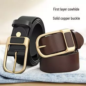 Высококачественные ретро мужские модные ремни с пряжкой для джинсов и брюк 110cm чёрный