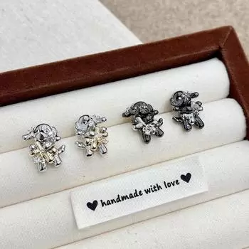 Высококачественные ретро-серьги в стиле хип-хоп-панк в форме щенка - уникальный модный дизайн AE014 чёрный