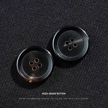Высококачественные роговые пуговицы для мужских и женских костюмов, костюмы, пуговицы для брюк, круглое универсальное пальто, пуговицы с узором для пальто 15Mm black