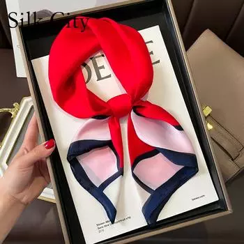 Высококачественные роскошные шелковые шарфы, повязка на голову, шарфы, шейный шарф для женщин, шелковый шарф с цепочкой, женская декоративная шаль 70*70cm