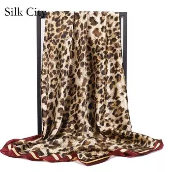 Высококачественные роскошные шелковые шарфы, повязка на голову, шарфы, шейный шарф для женщин, шелковый шарф с цепочкой, женская декоративная шаль 90*90cm