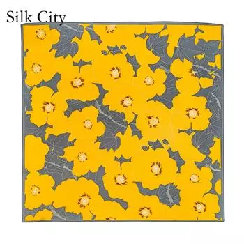 Высококачественные роскошные шелковые шарфы, повязка на голову, шарфы, шейный шарф для женщин, шелковый шарф с цепочкой, женская декоративная шаль 90-90cm