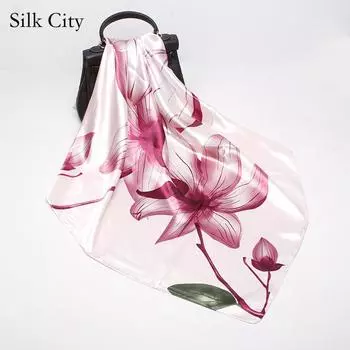 Высококачественные роскошные шелковые шарфы, повязка на голову, шарфы, шейный шарф для женщин, шелковый шарф с цепочкой, женская декоративная шаль 90*90cm