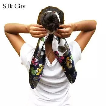 Высококачественные роскошные шелковые шарфы, повязка на голову, шарфы, шейный шарф для женщин, шелковый шарф с цепочкой, женская декоративная шаль 90*90cm