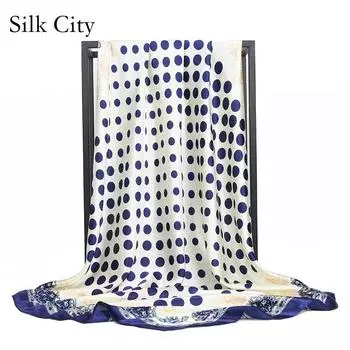 Высококачественные роскошные шелковые шарфы, повязка на голову, шарфы, шейный шарф для женщин, шелковый шарф с цепочкой, женская декоративная шаль 90*90cm