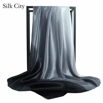 Высококачественные роскошные шелковые шарфы, повязка на голову, шарфы, шейный шарф для женщин, шелковый шарф с цепочкой, женская декоративная шаль 90*90cm