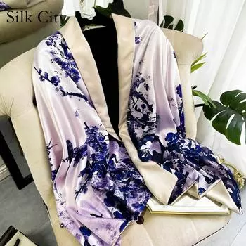 Высококачественные роскошные шелковые шарфы, повязка на голову, шарфы, шейный шарф для женщин, шелковый шарф с цепочкой, женская декоративная шаль 180-50cm