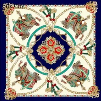 Высококачественные роскошные шелковые шарфы, повязка на голову, шарфы, шейный шарф для женщин, шелковый шарф с цепочкой, женская декоративная шаль 90*90cm