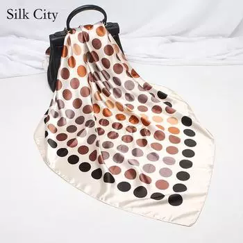 Высококачественные роскошные шелковые шарфы, повязка на голову, шарфы, шейный шарф для женщин, шелковый шарф с цепочкой, женская декоративная шаль 90*90cm