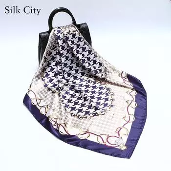 Высококачественные роскошные шелковые шарфы, повязка на голову, шарфы, шейный шарф для женщин, шелковый шарф с цепочкой, женская декоративная шаль 90*90cm