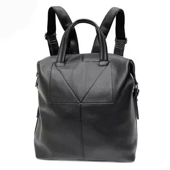 Высококачественные рюкзаки из коровьей кожи, мужские и женские сумки, черные повседневные рюкзаки, рюкзаки из натуральной кожи для путешествий на открытом воздухе. чёрный