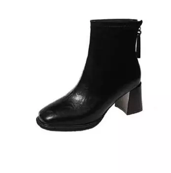 Высококачественные сапоги на высоком каблуке, женские кожаные зимние сапоги, женские удобные теплые меховые женские ботильоны, черные коричневые 35