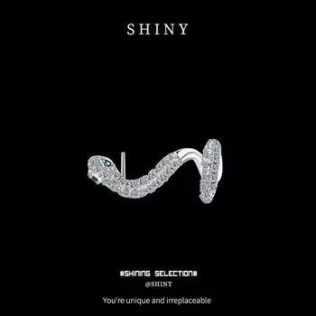 Высококачественные серьги «Год змеи» из стерлингового серебра 925 пробы — блестящий, простой дизайн для осени и зимы. s925 sterling silver платиновый