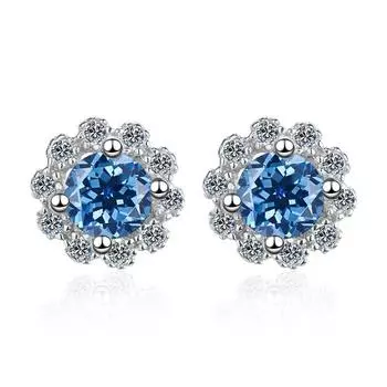 Высококачественные серьги-гвоздики из стерлингового серебра 925 пробы с классической снежинкой и изящными украшениями геометрической формы для свадьбы 0.5ctx2