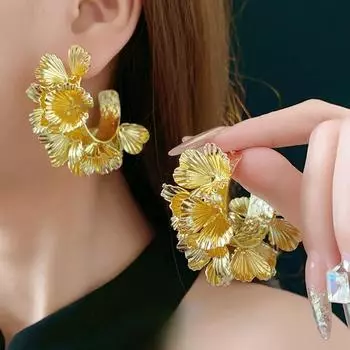 Высококачественные серьги-гвоздики в стиле «Темперамент», роскошные серьги в стиле ретро для женщин золотой