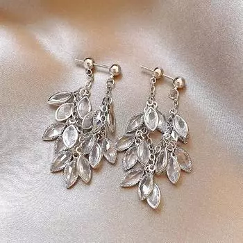 Высококачественные серьги из циркония для женщин серебряный