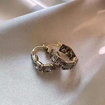 Высококачественные серьги из циркония для женщин чёрный