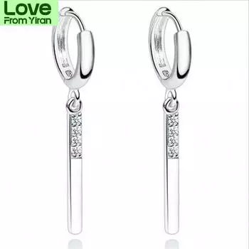 Высококачественные серьги из стерлингового серебра 925 пробы, женские аксессуары, длинные геометрические серьги с цирконием для девушек, аксессуары для вечеринок