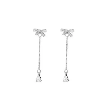 Высококачественные серьги-капли с бахромой в форме банта для женщин Простая милая индивидуальность