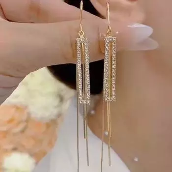 Высококачественные серьги-кисточки для женщин золотой