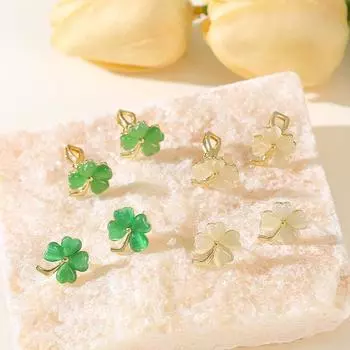Высококачественные серьги «кошачий глаз» с четырьмя листами клевера, милые и стильные маленькие универсальные и элегантные женские изысканные популярные серьги earrings зелёный