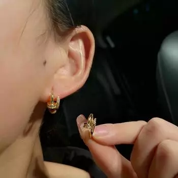 Высококачественные серьги с микроинкрустацией из циркона, модные и персонализированные универсальные серьги