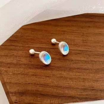Высококачественные серьги-винты Sense of Oval Moonstone для женщин