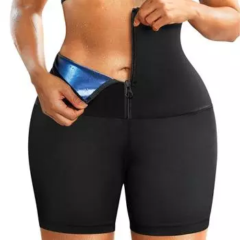 Высококачественные шорты для коррекции фигуры, утягивающие бедра, эластичные шорты для фитнеса и йоги, для спорта и отдыха, корректирующие брюки S чёрный