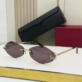 Высококачественные синие солнцезащитные очки Diamond без оправы с защитой от ультрафиолета и леопардовым принтом - модель CT0433S 57-18-140 mm