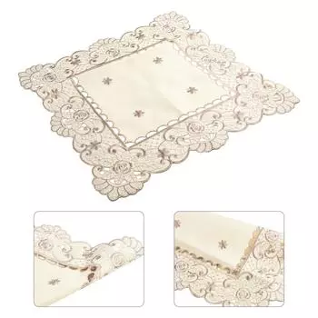 Высококачественные скатерти, салфетки, кружевные, овальные, прямоугольные, квадратные, белые, 1 шт., декор для столовой, цветочная скатерть