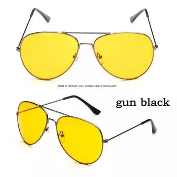 Высококачественные солнцезащитные очки-пилоты HD унисекс Зеркальные солнцезащитные очки желтые очки ночного видения для мужчин и женщин