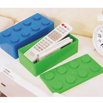 Высококачественные строительные блоки для взрослых Пластиковые кирпичи для дома живут дети творческий органайзер коробка для хранения Штабелируемый многоцелевой Green/Rectangle
