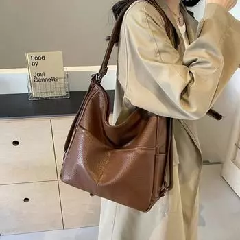 Высококачественные сумки через плечо из искусственной кожи на молнии, горячая распродажа, однотонные модные мягкие женские сумки через плечо большой емкости