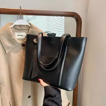 Высококачественные сумки через плечо, новые женские сумки-тоуты из искусственной кожи большой вместимости, простые модные женские сумки для поездок на работу