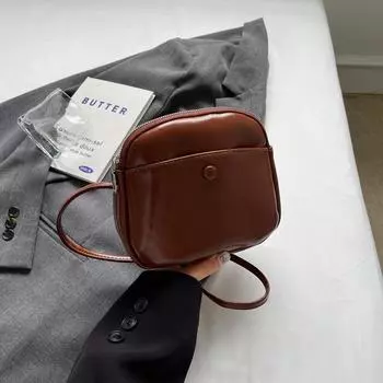 Высококачественные сумки Sense на одно плечо для женщин из мягкой кожи с застежкой-молнией, небольшая квадратная упаковка, однотонная сумка для телефона