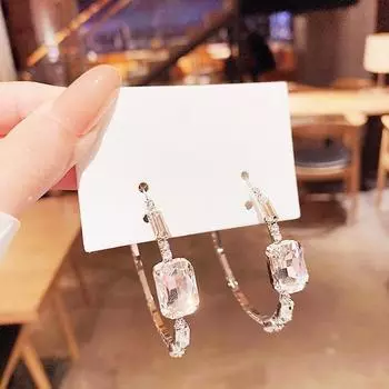 Высококачественные сверкающие круглые серьги-кольца с камнями New Personality Brincos Feminino