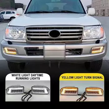 Высококачественные светодиодные противотуманные фары для автомобиля DRL для Toyota Land Cruiser 100 LC100 UZJ100 FZJ10 1998-2008 Автомобильные аксессуары Противотуманные фары в сборе